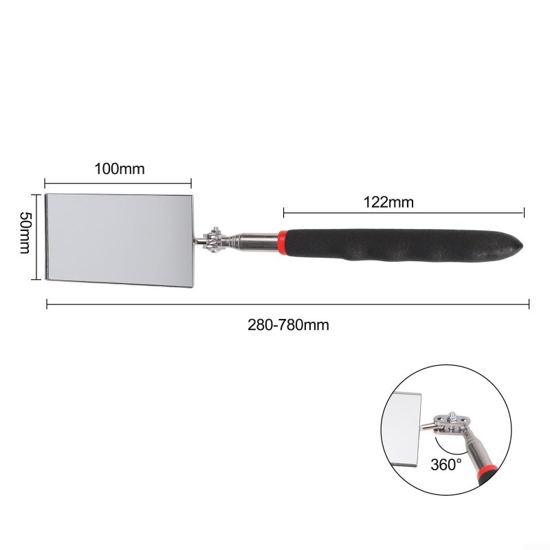 Telescoping Inspection Mirror 2 Pack Stainless Steel Handle 360 Degree Rotation Retractable - Image 5
