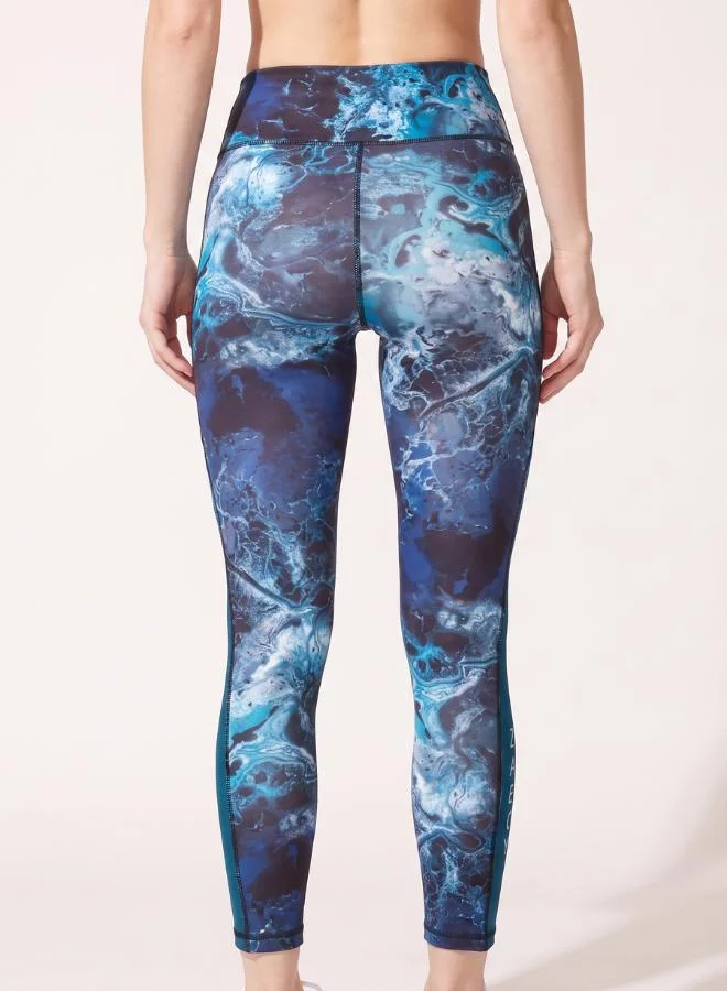 Zaecy Ozone Teal Women's Mid-Rise Crop Leggings for Women | Best Price UAE