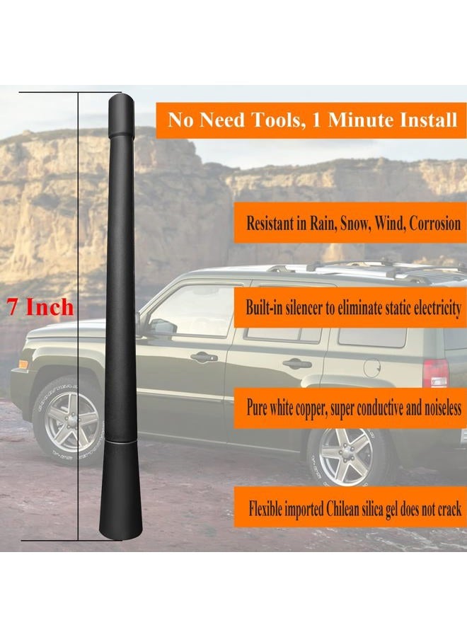 RooFox 7 Inch Antenna for Jeep Patriot (2007-2017), Jeep Patriot Antenna, Flexible Rubber Antenna Replacement Mast for Jeep Patriot 2007 2008 2009 2010 2011 2012 2013 2014 2015 2016 2017 - Image 2