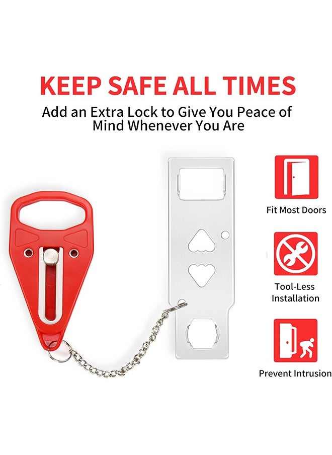 HY Portable Door Lock Extra Lock for Additional Privacy and Safety in Home,Hotel and Apartment,Prevent Unauthorized Entry,Protect Family Security in Traveling,Home,Bedroom,Hotel,Apartment(2 PCS)  - Image 3
