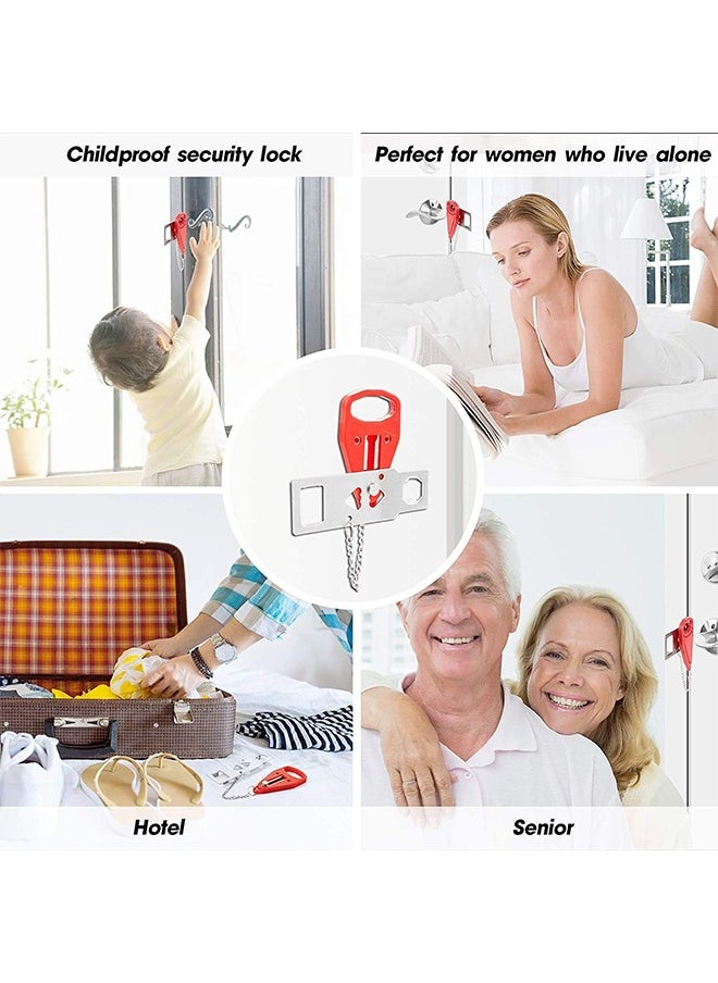 Portable Door Lock Extra Lock for Additional Privacy and Safety in Home,Hotel and Apartment,Prevent Unauthorized Entry,Protect Family Security in Traveling,Home,Bedroom,Hotel,Apartment(2 PCS)