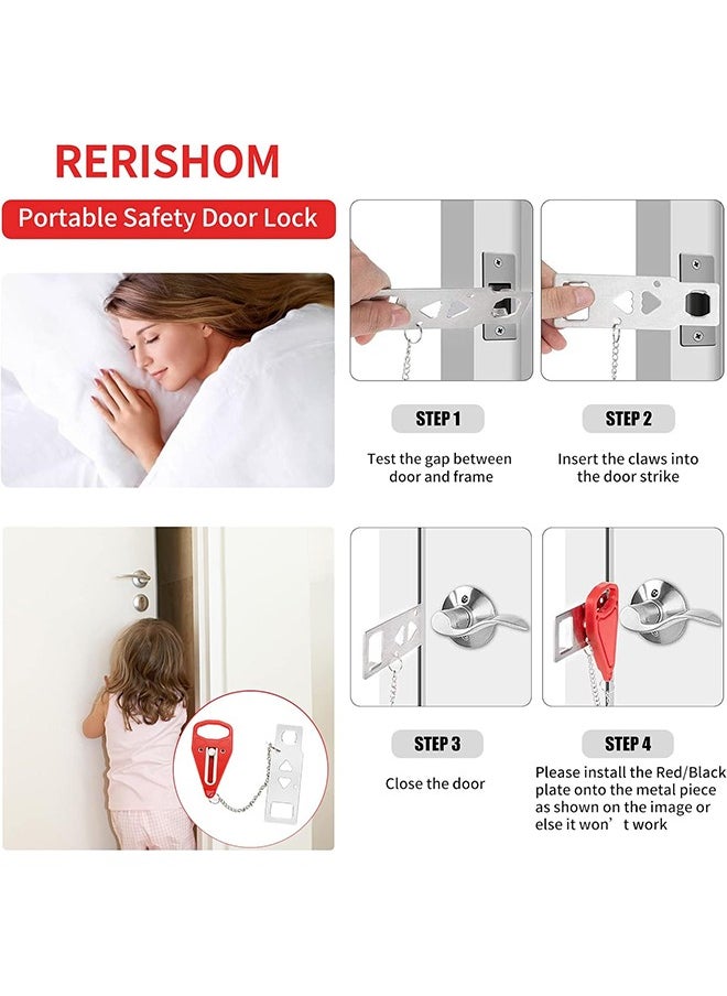 HY Portable Door Lock Extra Lock for Additional Privacy and Safety in Home,Hotel and Apartment,Prevent Unauthorized Entry,Protect Family Security in Traveling,Home,Bedroom,Hotel,Apartment(2 PCS)  - Image 4