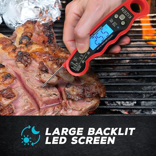 KIZEN Instant Read Meat Thermometer Digital - Food Thermometer for Cooking, Grill, Oven, BBQ - Waterproof and Backlit Display - Image 5
