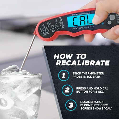 KIZEN Instant Read Meat Thermometer Digital - Food Thermometer for Cooking, Grill, Oven, BBQ - Waterproof and Backlit Display - Image 3