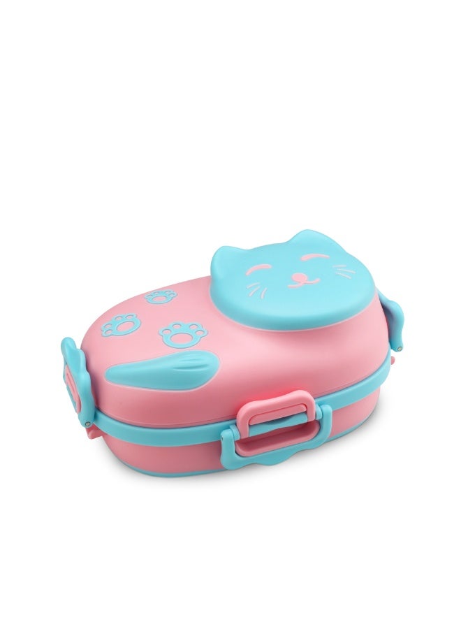اي ديد صندوق غداء لطيف على شكل قطة للأطفال، معزول وآمن للاستخدام في غسالة الأطباق، سهل التنظيف، مقاوم للتسرب، مصنوع من الفولاذ المقاوم للصدأ، خالٍ من مادة BPA - Image 2