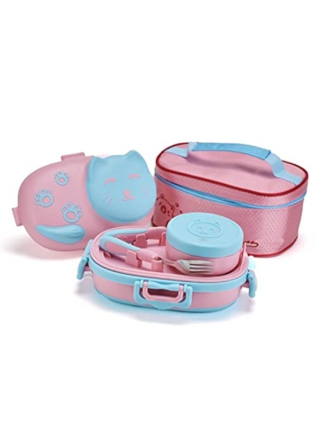 اي ديد صندوق غداء لطيف على شكل قطة للأطفال، معزول وآمن للاستخدام في غسالة الأطباق، سهل التنظيف، مقاوم للتسرب، مصنوع من الفولاذ المقاوم للصدأ، خالٍ من مادة BPA - Image 5