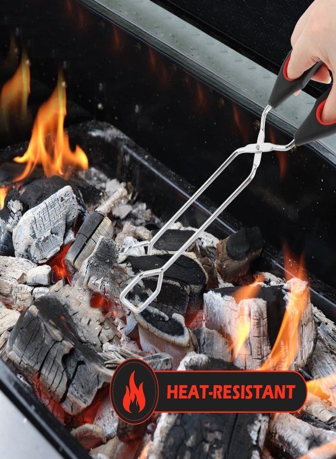 Ranjaner 2Pcs Stainless Steel Scissor Tongs Cooking Scissor Tongs Food Tongs Kitchen Tongs Kitchen Baking Bread Food Tong Barbecue Grilling Tongs Tool for Flipping Food(Black+red,Size:9/11inch) - Image 5