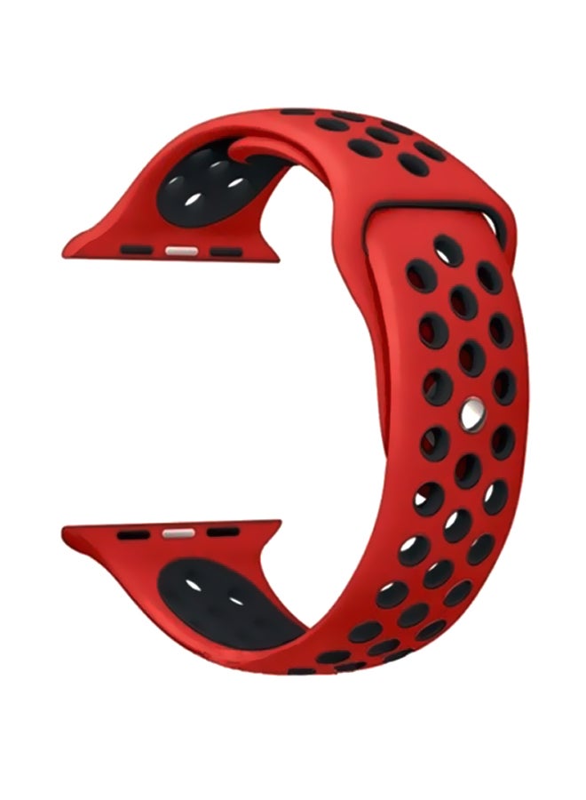 Alyashmac Replacement Band For Apple Watch Series 5/4/3 Sport Edition-42mm and 44mm Red/Black