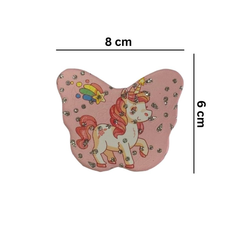 Portable Cute Compact Butterfly Design Metal and Glass Mirror with Stones 2x1 Magnification for Makeup and Bags for Women - Image 3
