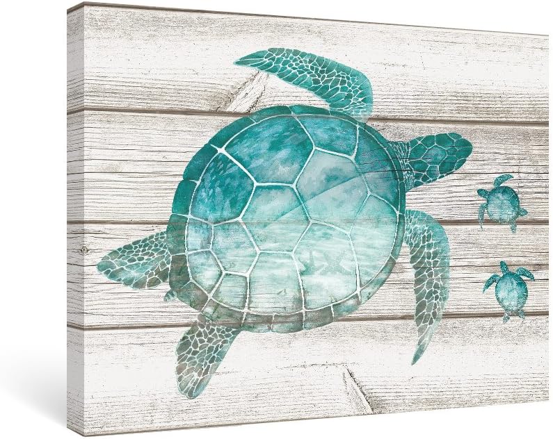 SUMGAR Sea Turtle Canvas Wall Art - Image 1