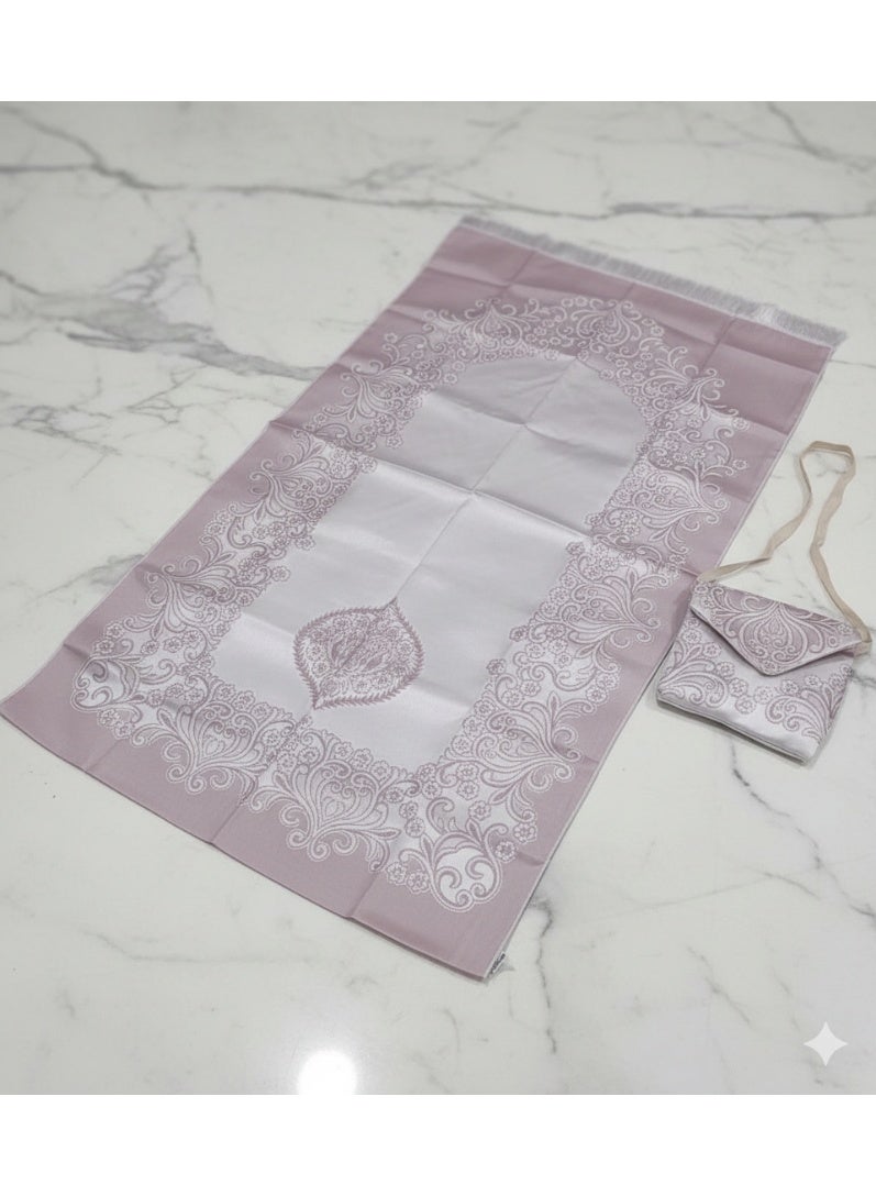 Luxury Prayer Mat with Matching Carrying Bag – Soft Classic Pattern Design, Portable Set for Travel and Gifting (Assorted Colors & Styles). - Image 1