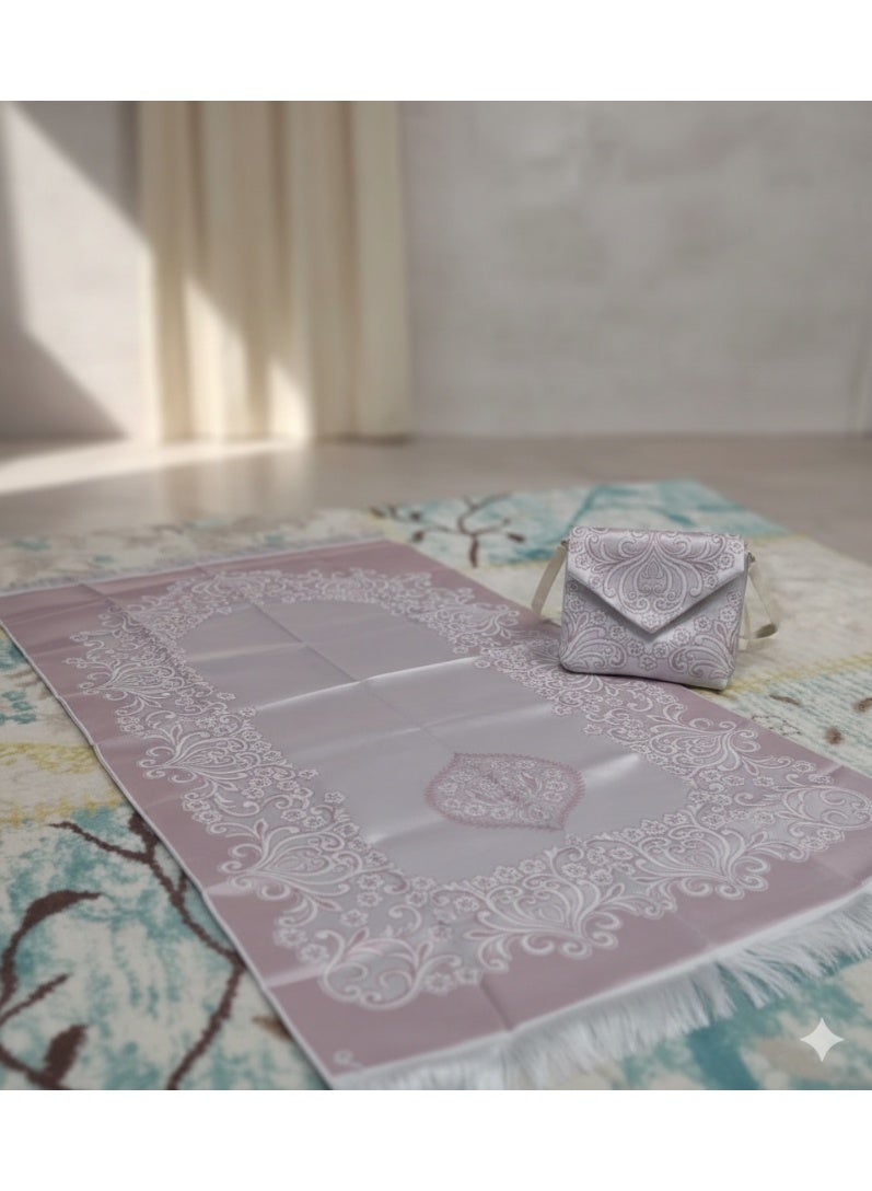 Luxury Prayer Mat with Matching Carrying Bag – Soft Classic Pattern Design, Portable Set for Travel and Gifting (Assorted Colors & Styles). - Image 3