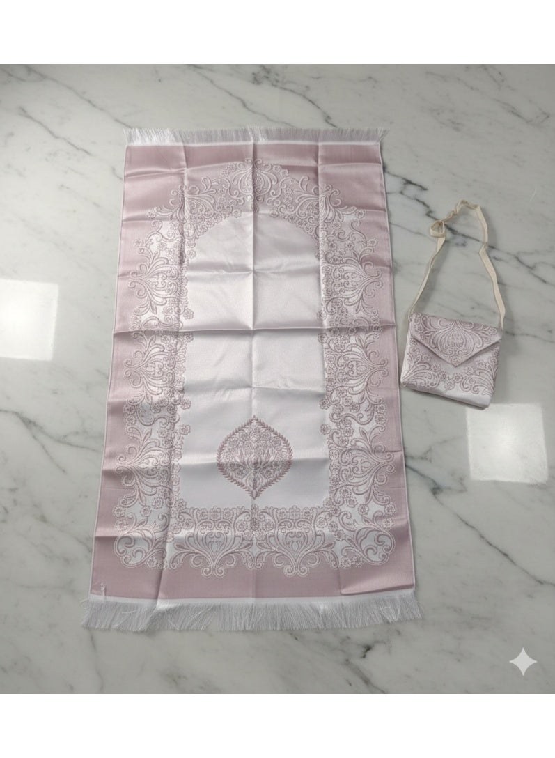 Luxury Prayer Mat with Matching Carrying Bag – Soft Classic Pattern Design, Portable Set for Travel and Gifting (Assorted Colors & Styles). - Image 4