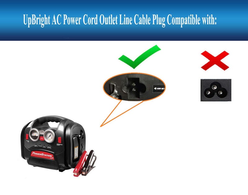 UpBright AC In Charging Power Cord Cable Compatible with Schumacher ProSeries DSR PSJ-2212 PSJ-3612 PSJ-1812 PSJ-4424 Jump Starter IP-70NC Matco Tools PS2200JS ATD ON The GO ATD-5922 ATD-5926 ATD-5925 - Image 3