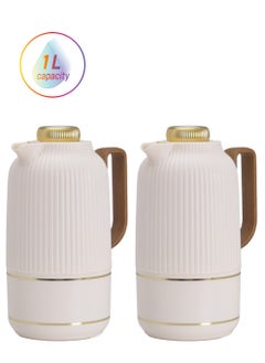 Badraig 2-Piece Coffee And Tea Vacuum Flask Off White/Gold 1 Liter  - Image 1
