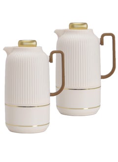 Badraig 2-Piece Coffee And Tea Vacuum Flask Off White/Gold 1 Liter  - Image 2