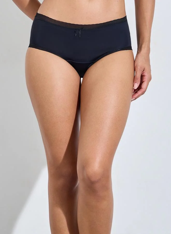Styli  Pack Of 5 - Multi-Color Solid Bow Detail Midi Briefs for Women | Best Price UAE