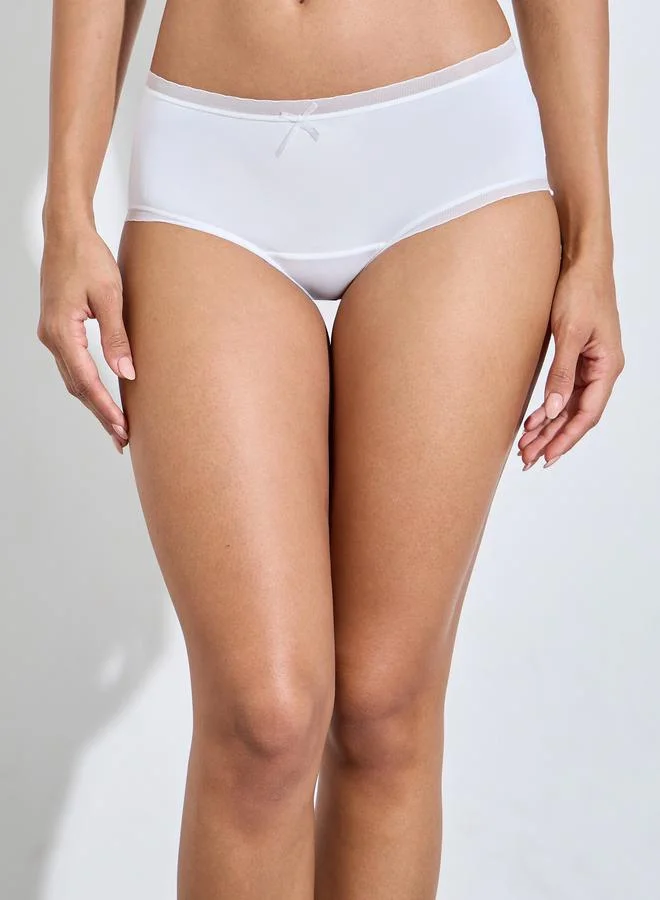 Styli  Pack Of 5 - Multi-Color Solid Bow Detail Midi Briefs for Women | Best Price UAE