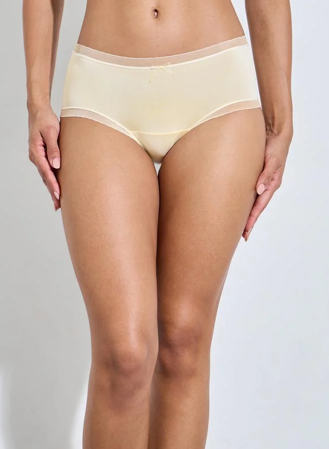 Styli  Pack Of 5 - Multi-Color Solid Bow Detail Midi Briefs for Women | Best Price UAE