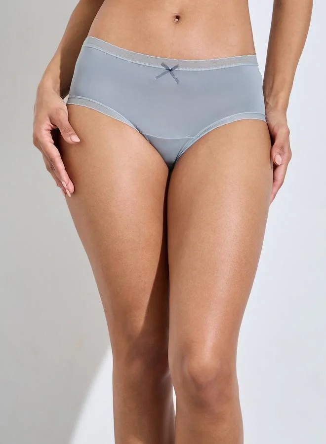 Styli  Pack Of 5 - Multi-Color Solid Bow Detail Midi Briefs for Women | Best Price UAE