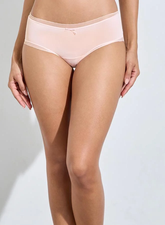 Styli  Pack Of 5 - Multi-Color Solid Bow Detail Midi Briefs for Women | Best Price UAE
