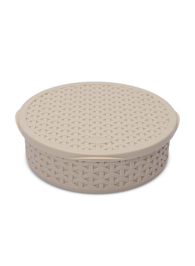 JAYPEE PLUS منظم مطبخ دائري محكم الإغلاق بسبع حجرات من جايبي بلس سبايس سوق بنمط محبوك | صندوق توابل | جرة توابل مع ملعقة للمطبخ، بيج - Image 4