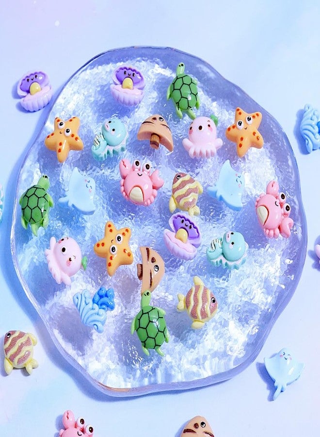 HETRUUOP 100 pcs Mini Ocean Resin Animals Plastic Animals Marine Miniature Aquarium Ornaments Decorations for DIY Fish Tank Potted Micro Fairy Garden Dollhouse (100PCS Marine Animal Set) - Image 3