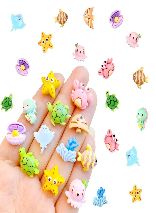 HETRUUOP 100 pcs Mini Ocean Resin Animals Plastic Animals Marine Miniature Aquarium Ornaments Decorations for DIY Fish Tank Potted Micro Fairy Garden Dollhouse (100PCS Marine Animal Set) - Image 1