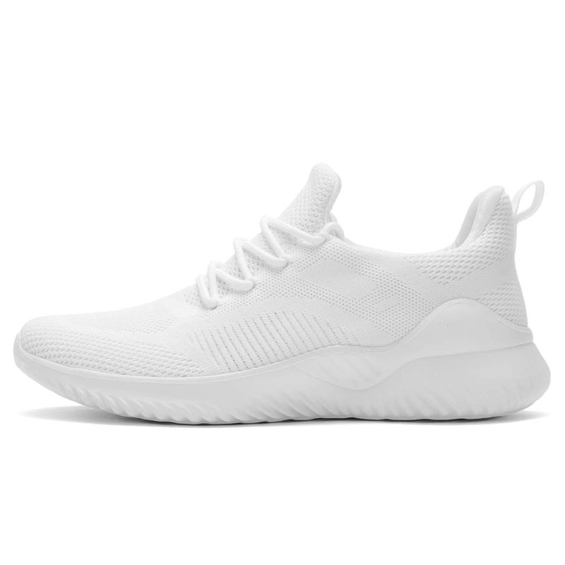 Kapsen Men's Non Slip Running Shoes Ultra Light Breathable Casual Walking Shoes Fashion Sneakers Mesh Workout Sports Shoes White - Image 4