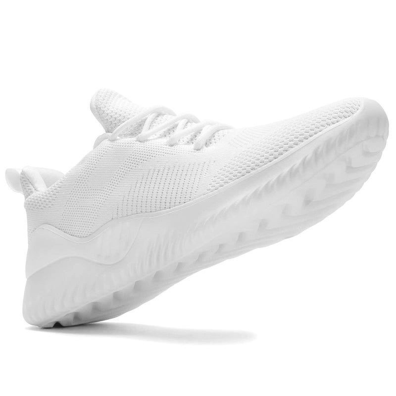 Kapsen Men's Non Slip Running Shoes Ultra Light Breathable Casual Walking Shoes Fashion Sneakers Mesh Workout Sports Shoes White - Image 5