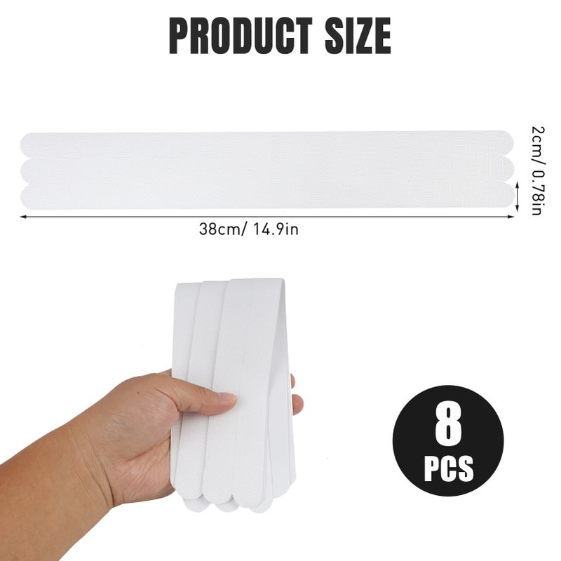 Jecdfs Set of 8 Non-Slip Strips for Showers and Bathtubs, Transparent, Self-Adhesive, Non-Slip Protection R10, Safety Strips 2 cm x 38 cm - for Bathrooms and Stairs - Image 2