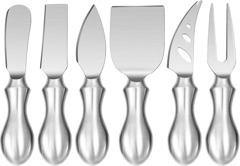 WoneNice Cheese Knife Set, 6-Piece Stainless Steel Knives for Charcuterie, Gift Ready - Image 2