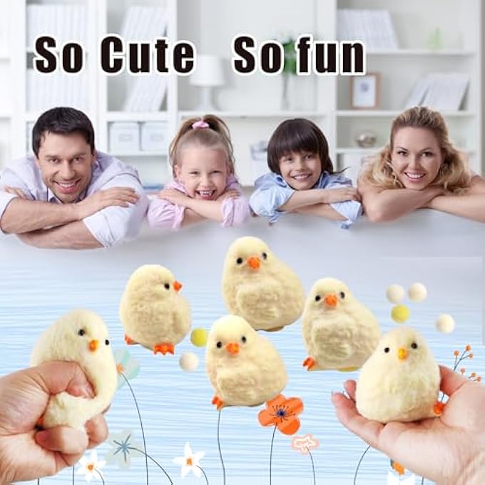 QOUXZ Handmade Chicken Cquishy ToysCute Ultra Soft Chick Squeeze Fidget Toys for Stress Relief Kawaii Sticky Squishies AnimalsToys for Adults Kids,Sensory Toys Used for Decorative Easter Egg (4Pack) - Image 4