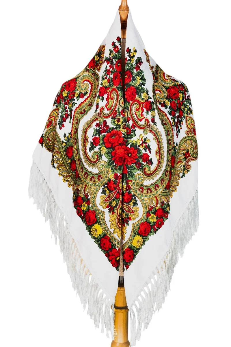 D'Daniela Avrora Women's Eastern European Cotton Tassel Shawl