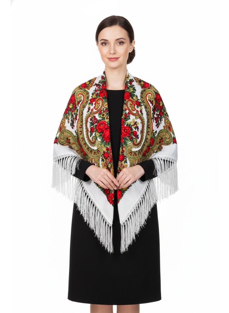دىدانيالا شال نسائي قطن بشراريب من أفروزا - طراز شرق أوروبي - Image 2