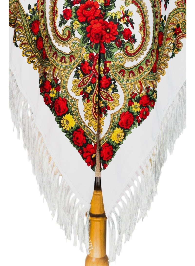 دىدانيالا شال نسائي قطن بشراريب من أفروزا - طراز شرق أوروبي - Image 5