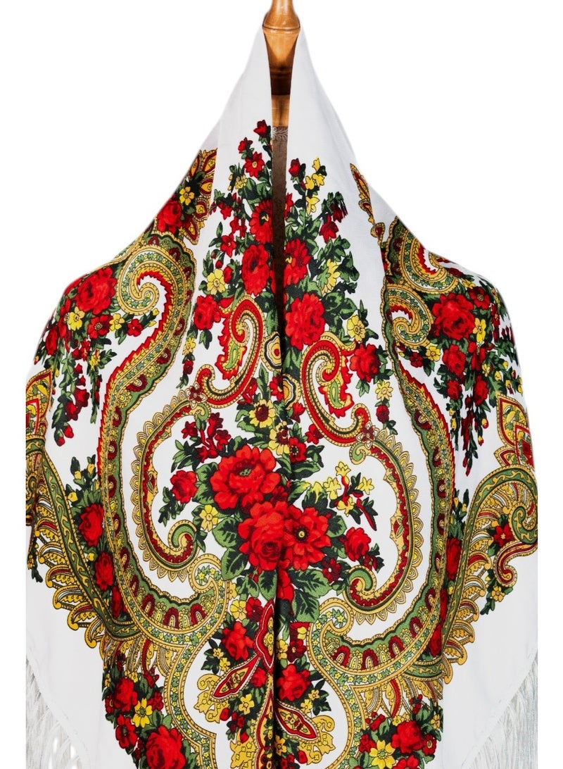 دىدانيالا شال نسائي قطن بشراريب من أفروزا - طراز شرق أوروبي - Image 3