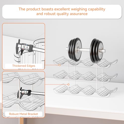 Yieach 2 Tier Stackable Wine Racks Countertop,Sturdy and Durable Wine Rack Free Standing Floor for Inside Cabinet,Clear Water Bottle Organizer and Wine Storage Racks Holder for Pantry,Table,Kitchen - Image 5
