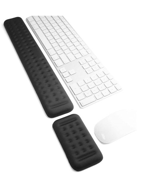 Memory Foam Keyboard And Mouse Wrist Rest Pad, Ergonomic Keyboard Wrist Rest, Wrist Support Pad, Keyboard Support, Pain Relief Easy Typing For Desktop Computer,  Office And Laptop