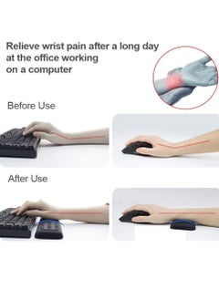 DUNISO Memory Foam Keyboard And Mouse Wrist Rest Pad, Ergonomic Keyboard Wrist Rest, Wrist Support Pad, Keyboard Support, Pain Relief Easy Typing For Desktop Computer,  Office And Laptop  - Image 3