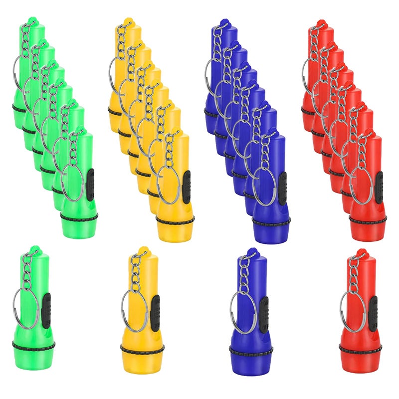Winbar Mini Flashlight Keychain, 24PCS Bulk Assorted Colors Toy Flashlight for Hiking Camping Party for Kids Night Reading Party Camping Emergency and Hunting - Image 1