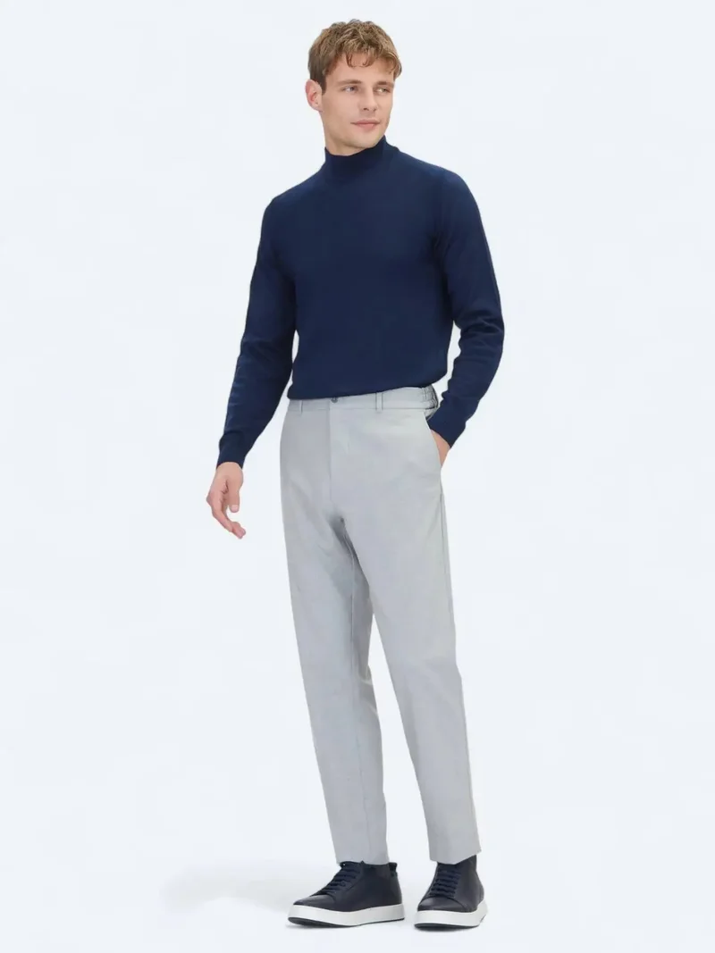 كيب بنطال رمادي منسوج بقصة كاجوال