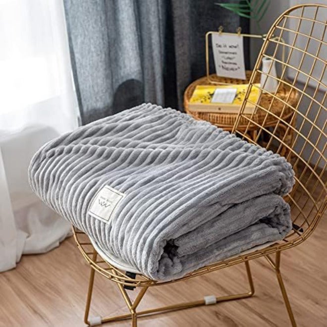 Flannel Blankets for Beds Soft Warm Coral Fleece Throw Blanket Gray Yellow Green Color Single Layer Bedspreads Home Bedding(Model 5) - Image 5
