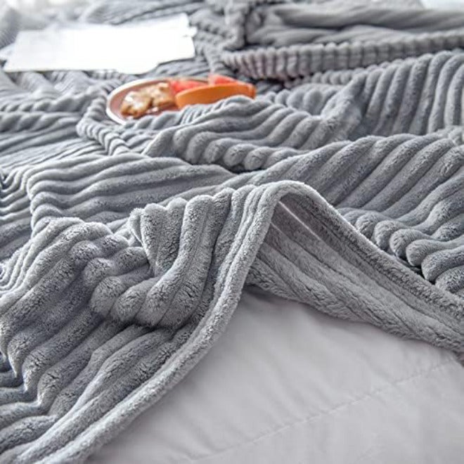 Flannel Blankets for Beds Soft Warm Coral Fleece Throw Blanket Gray Yellow Green Color Single Layer Bedspreads Home Bedding(Model 5) - Image 3