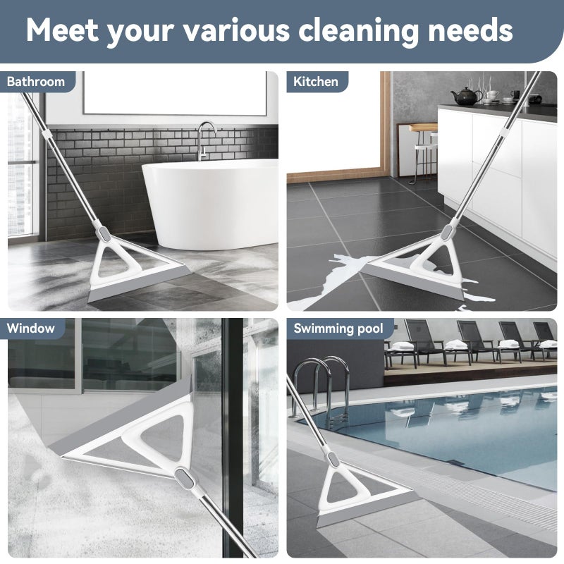 Nodirz Multifunction Magic Broom, Squeegee Broom for Floor, Rubber Silicone Broom for Floor Cleaning, Magic Broom Sweeper for Living Room, Kitchen, Bathroom-Easy Dry The Glass (Grey, 54 INCH) - Image 5