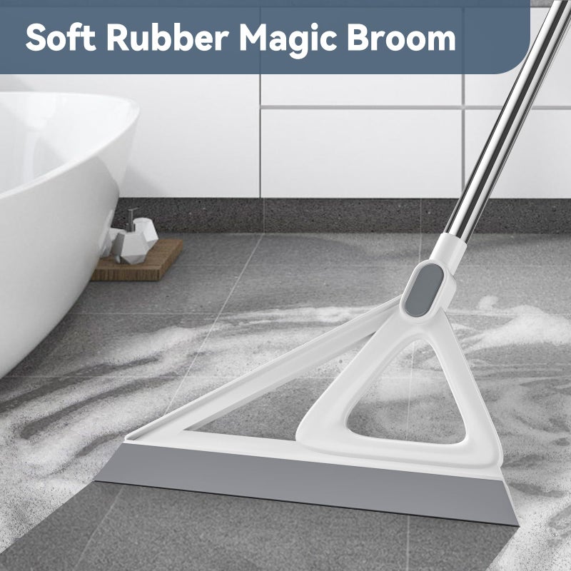 Nodirz Multifunction Magic Broom, Squeegee Broom for Floor, Rubber Silicone Broom for Floor Cleaning, Magic Broom Sweeper for Living Room, Kitchen, Bathroom-Easy Dry The Glass (Grey, 54 INCH) - Image 2