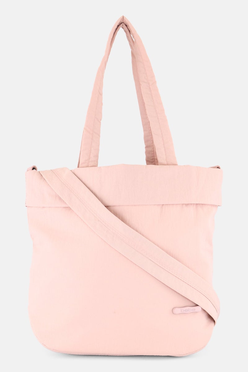 bebe Women Brand Logo Handbag, Peach  - Image 1