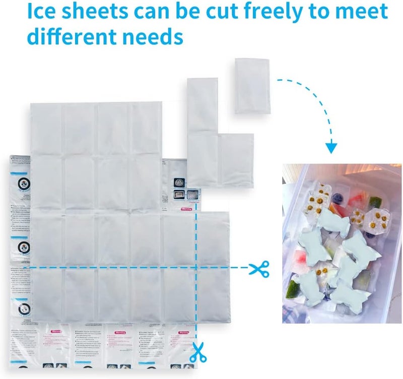 WORLD-BIO Reusable and Flexible Ice Pack Sheets Leak-Proof Gel Refrigerant Pack for Coolers and Shipping, Freezer Cold Blankets Keep Food Fresh and Beverage Cold, 13" x 14" 24 sheets - Image 5