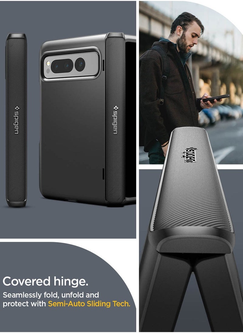 Spigen - غطاء حماية Slim Armor Pro لهاتف Pixel Fold (2023) مع غطاء مفصلي - أسود - Image 1