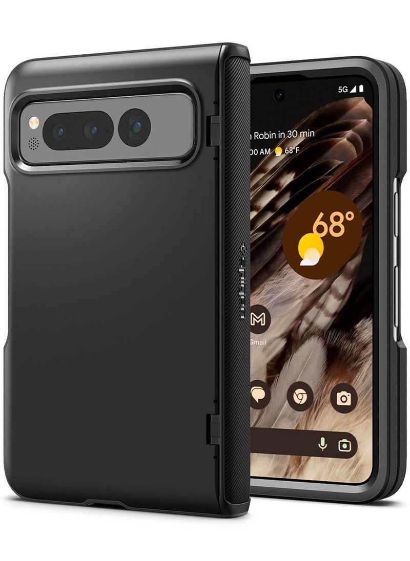 Spigen - غطاء حماية Slim Armor Pro لهاتف Pixel Fold (2023) مع غطاء مفصلي - أسود - Image 1